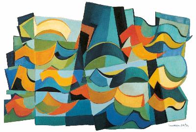 Simona Weller, La Pittura è facile e difficile come l'amore 1986-89 olio su carta intelata cm 250x150