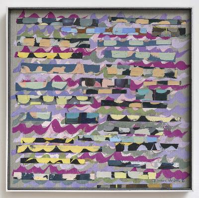 Simona Weller, Controluce di parole 1978 collage e tempera su cartoncino cm 50x50 foto G.Benni